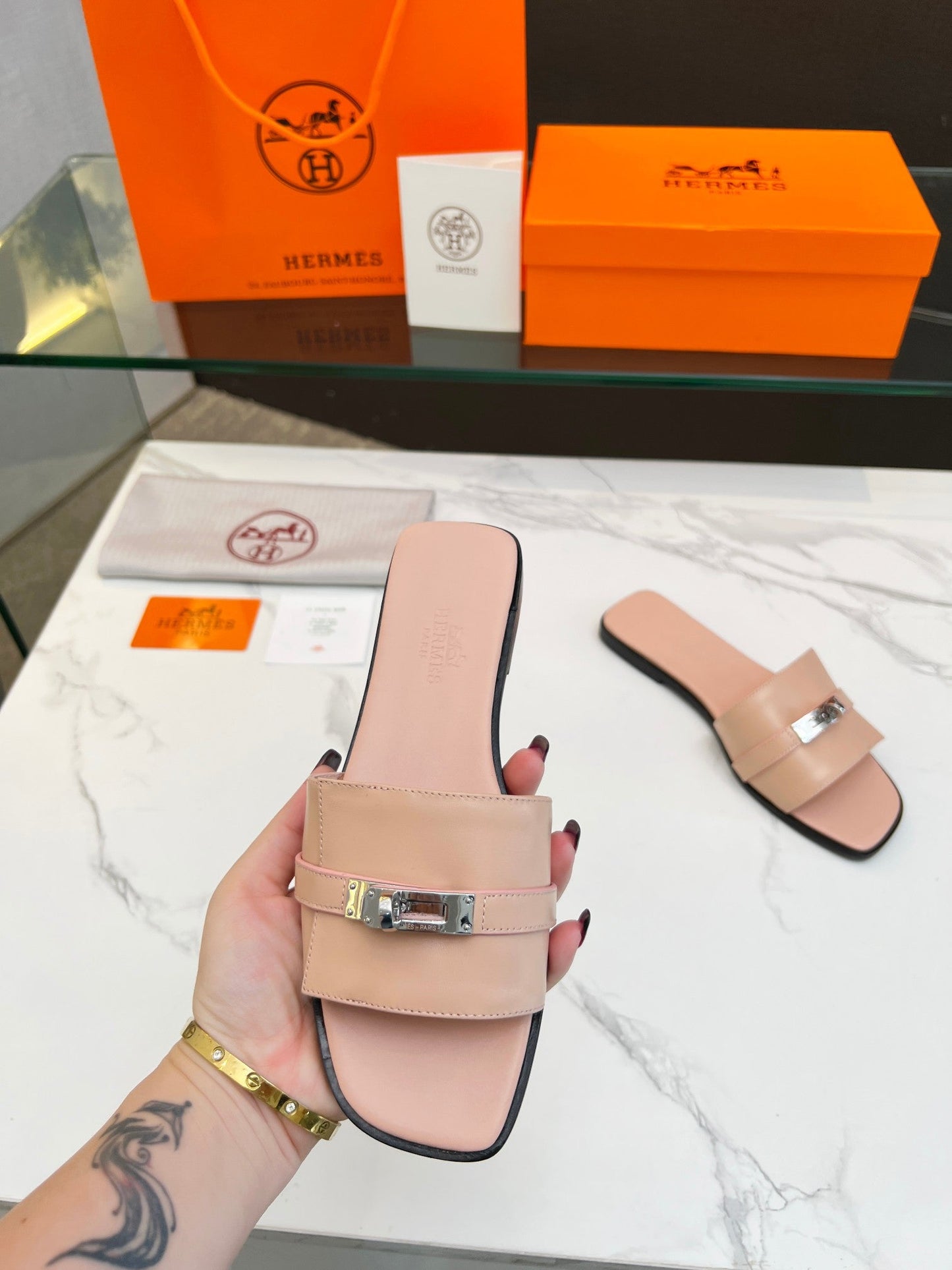 Giulia Sandal Rose Cannelle Calfskin - 35