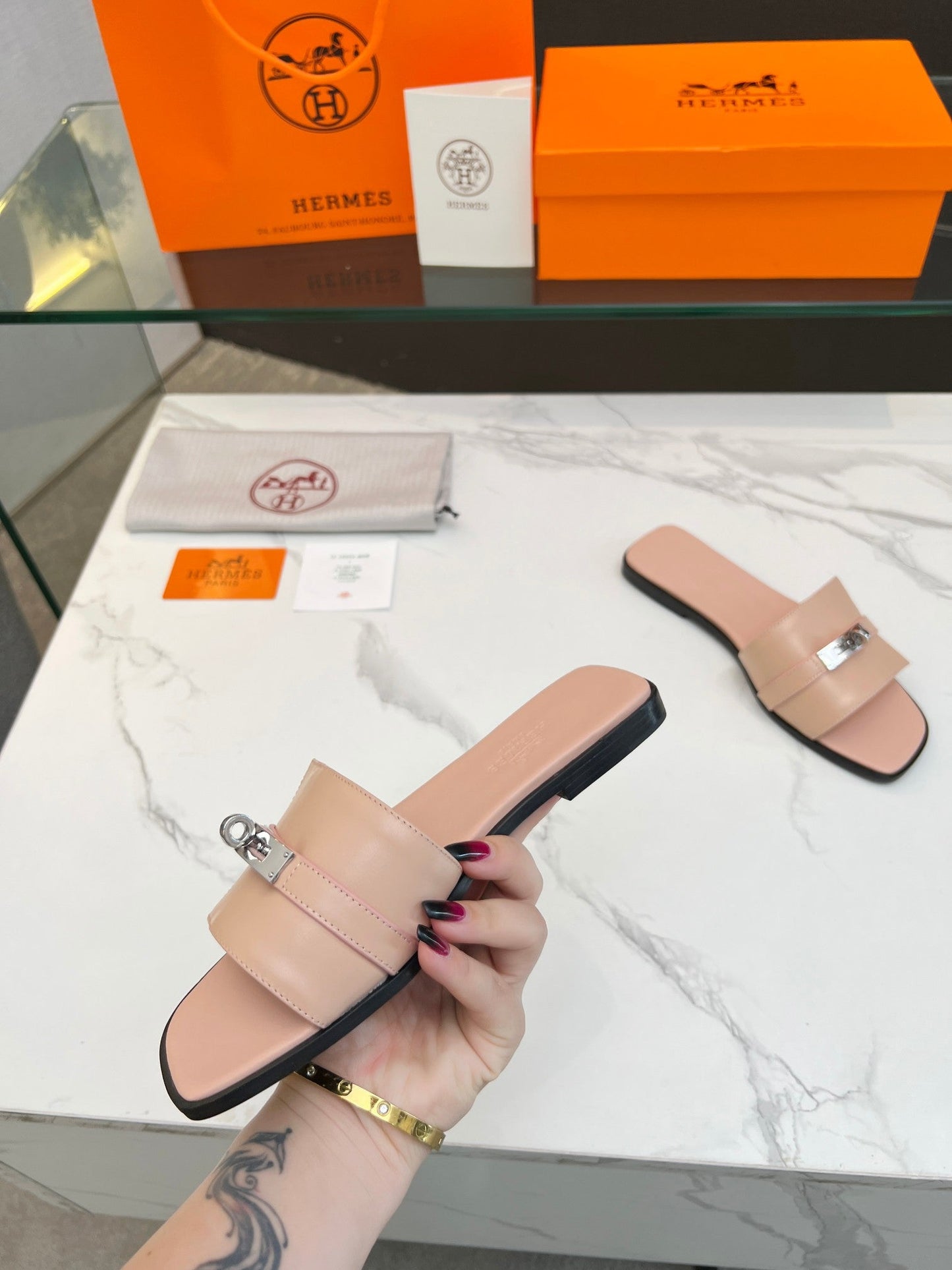 Giulia Sandal Rose Cannelle Calfskin - 35