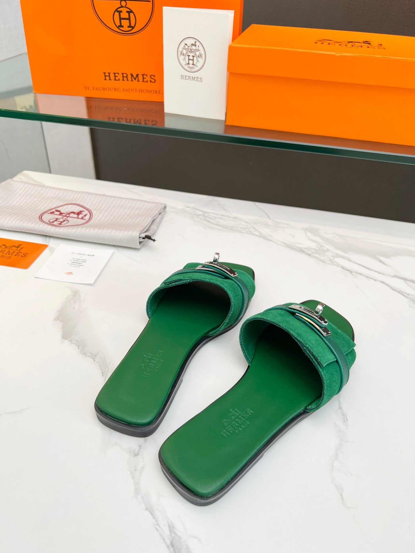 Giulia Sandal Green Suede Green Calfskin - 35