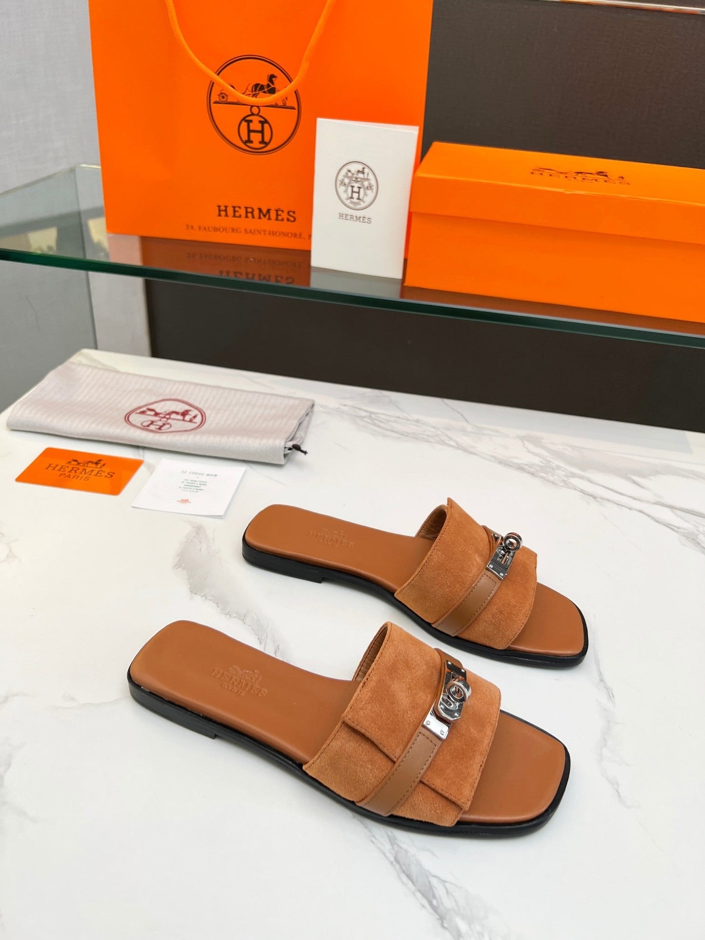 Giulia Sandal Tan Suede Tan Calfskin - 35