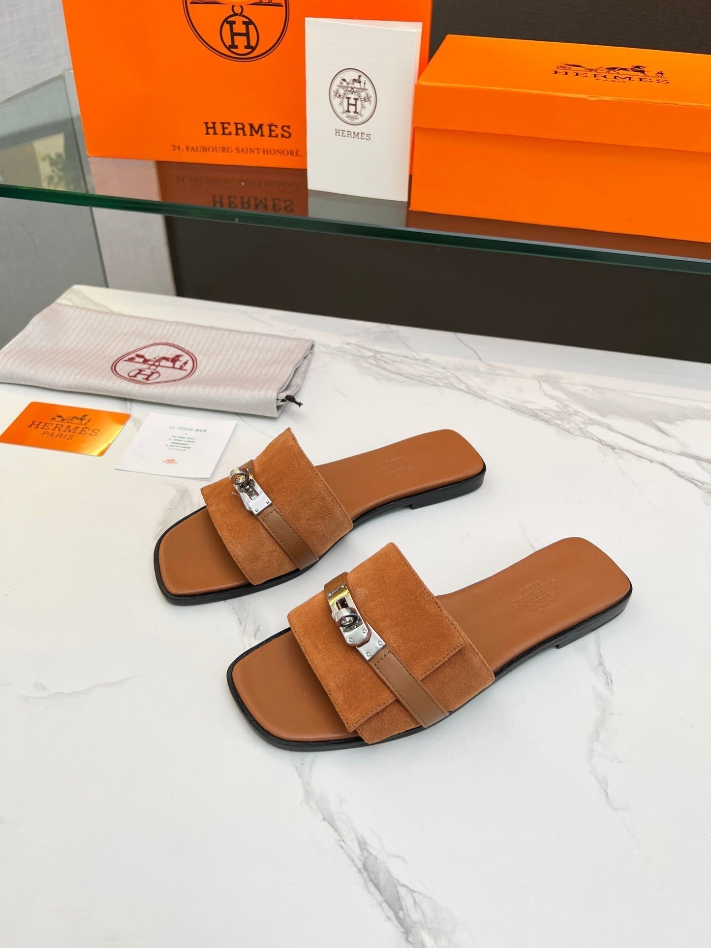 Giulia Sandal Tan Suede Tan Calfskin - 35