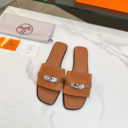 Giulia Sandal Tan Suede Tan Calfskin - 35