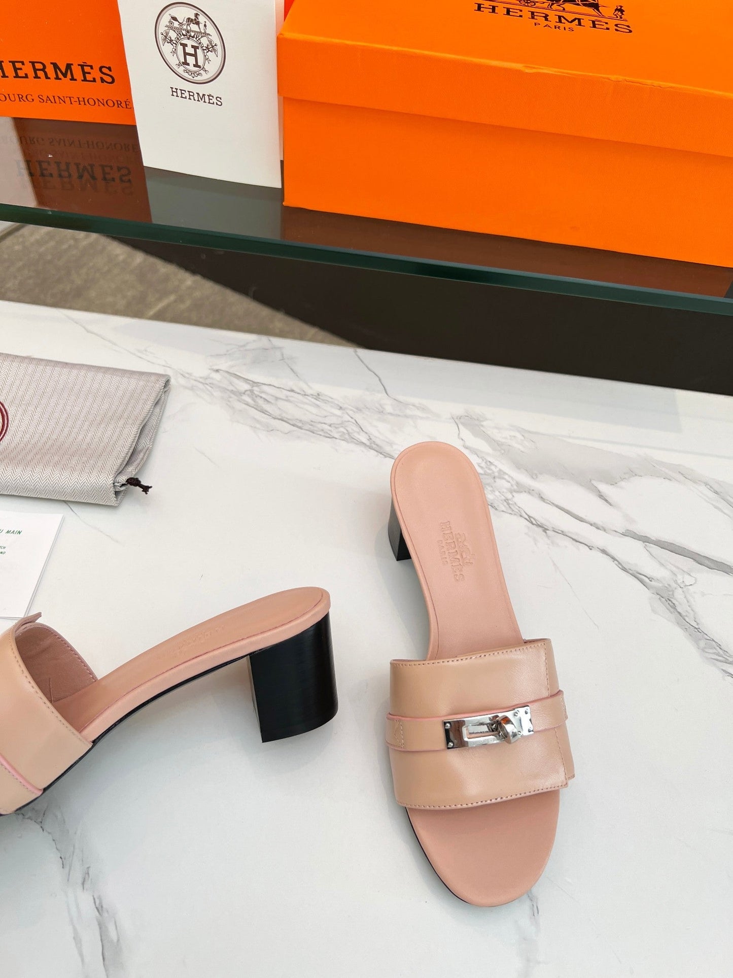 Gigi 50 Sandal Rose Cannelle Calfskin - 35