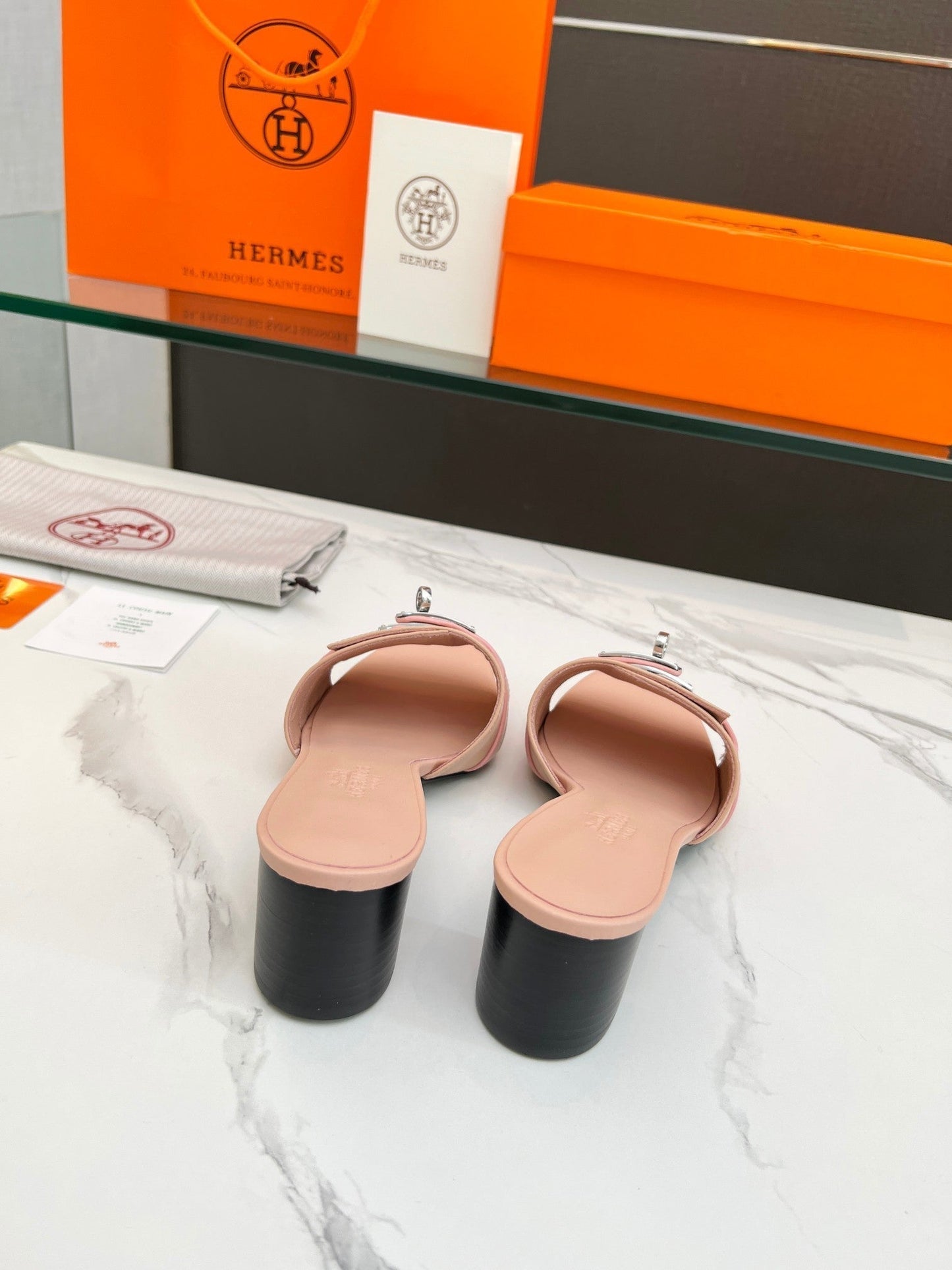 Gigi 50 Sandal Rose Cannelle Calfskin - 35