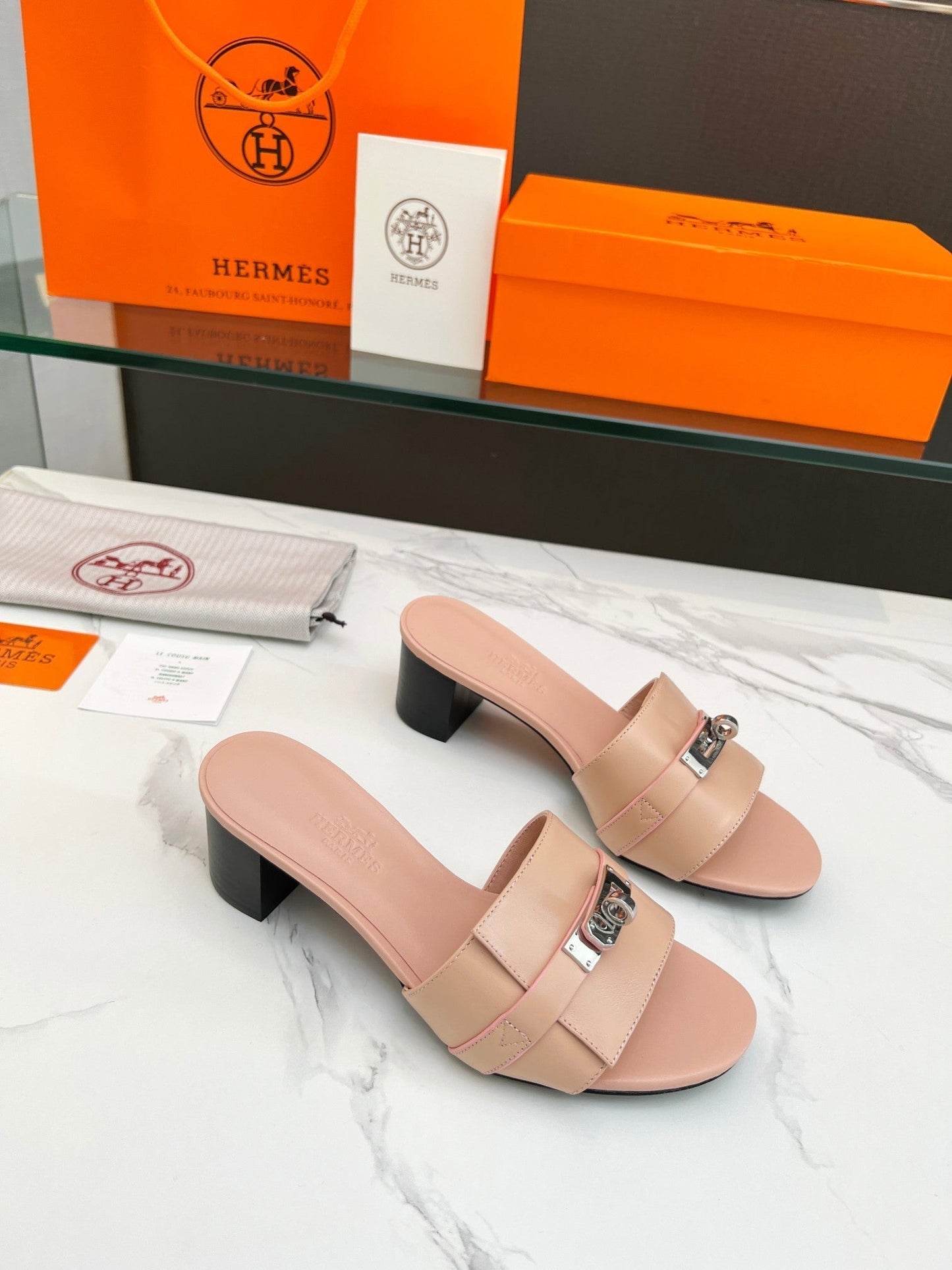 Gigi 50 Sandal Rose Cannelle Calfskin - 35