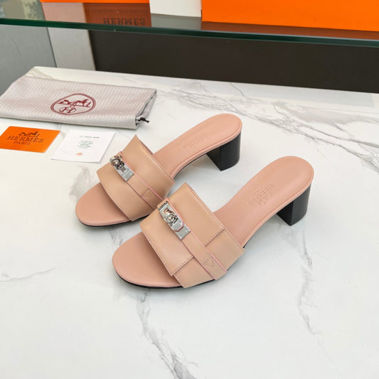 Gigi 50 Sandal Rose Cannelle Calfskin - 35