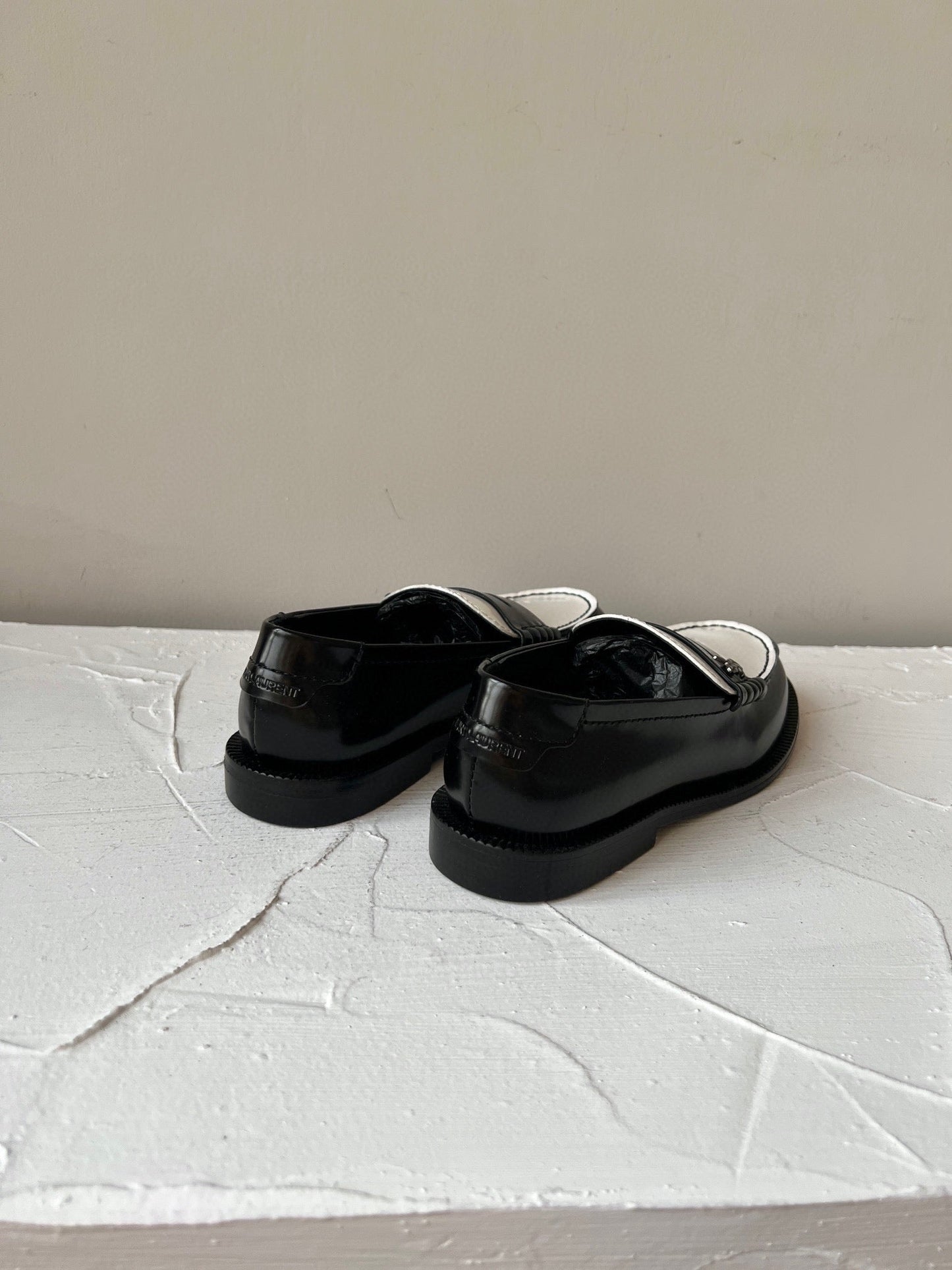 SL LE LOAFER BLACK AND WHITE CALFSKIN - 35