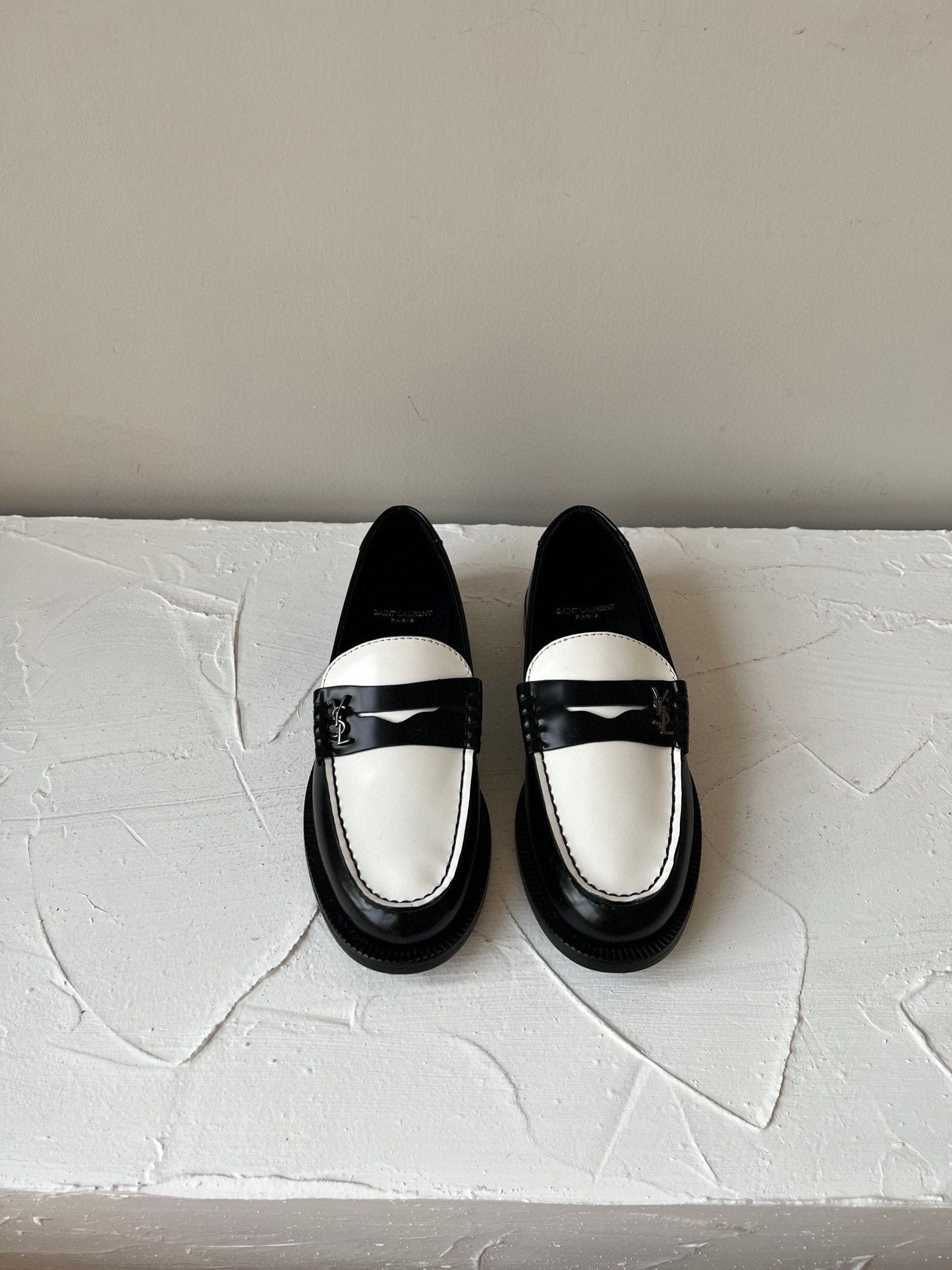 SL LE LOAFER BLACK AND WHITE CALFSKIN - 35