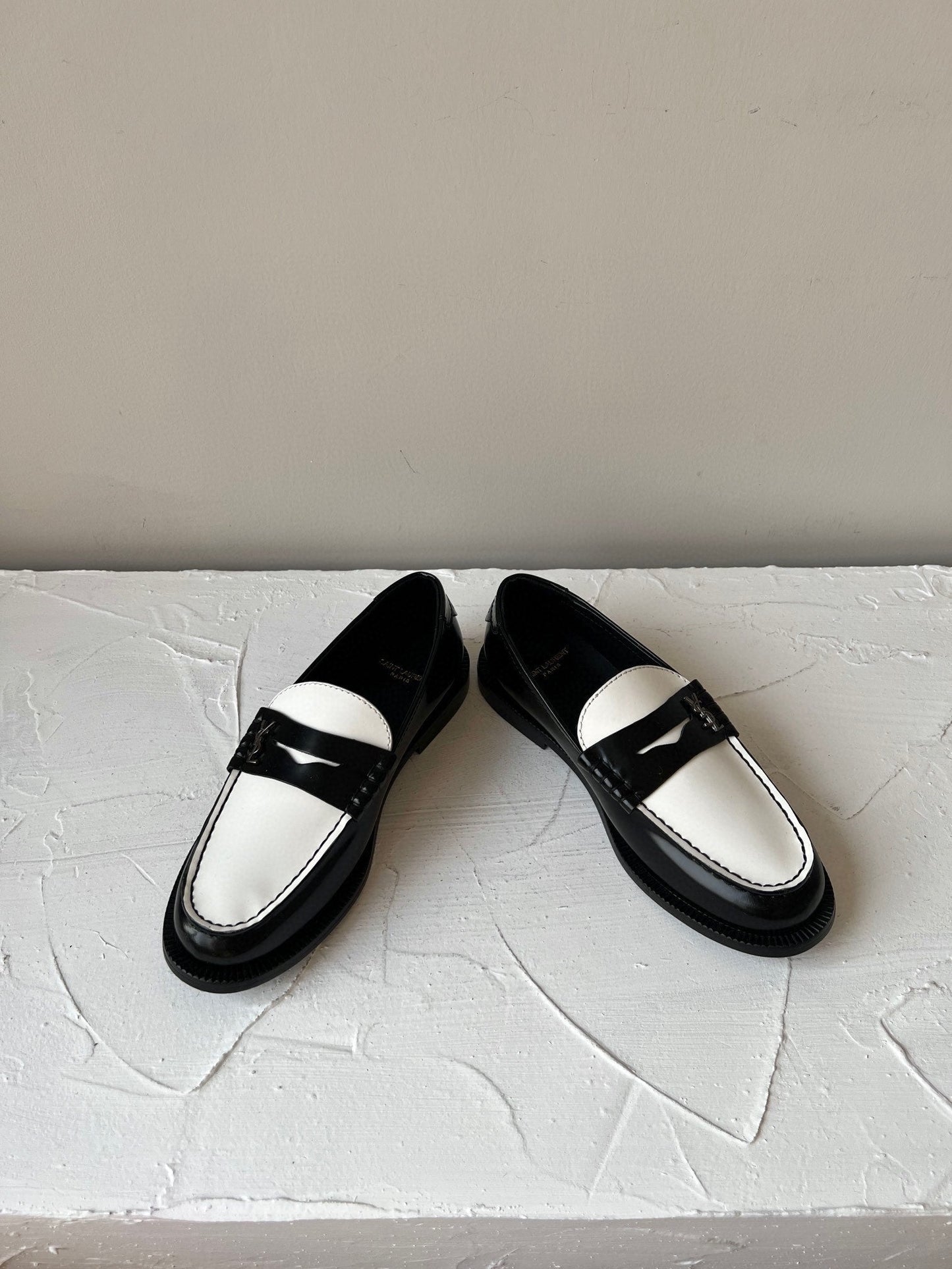 SL LE LOAFER BLACK AND WHITE CALFSKIN - 35