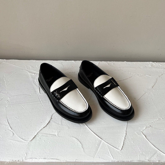 SL LE LOAFER BLACK AND WHITE CALFSKIN - 35