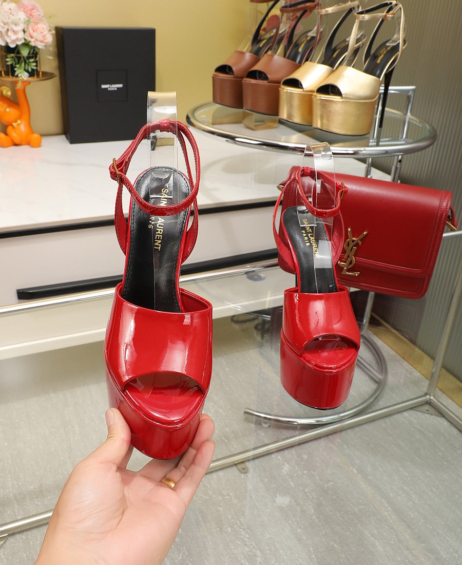 SL SUPER HIGH HEELS SANDAL RED CALFSKIN - 34