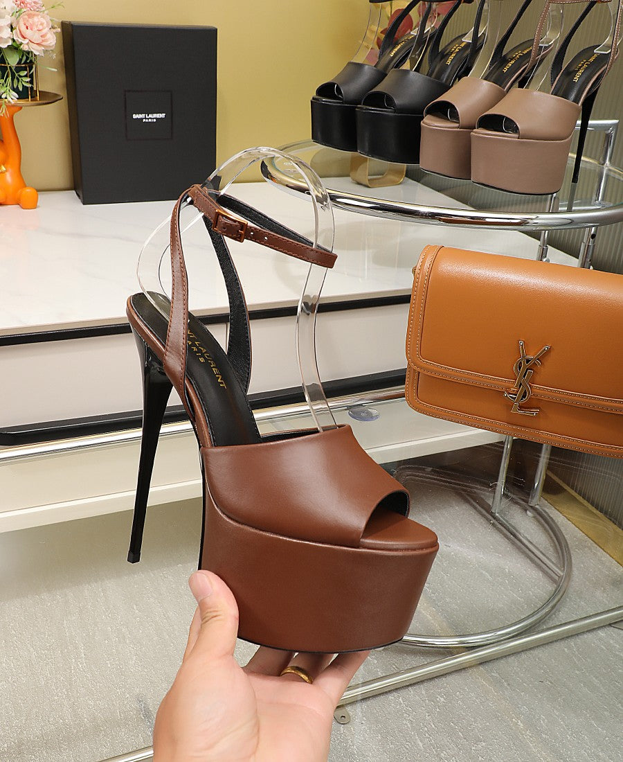 SL SUPER HIGH HEELS SANDAL RUSSET CALFSKIN - 34