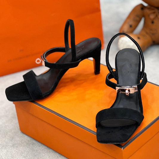 Glamour 75 Sandal Black Suede - 35