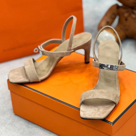 Glamour 75 Sandal Light Brown Suede - 35