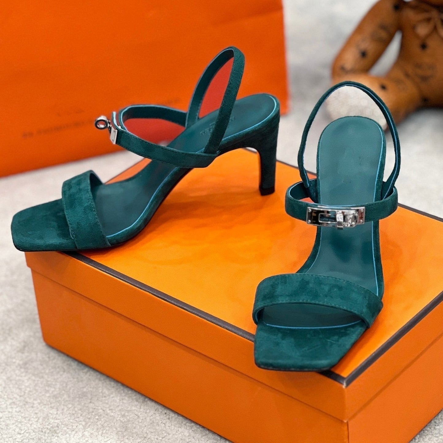 Glamour 75 Sandal Ocean Blue Suede - 35