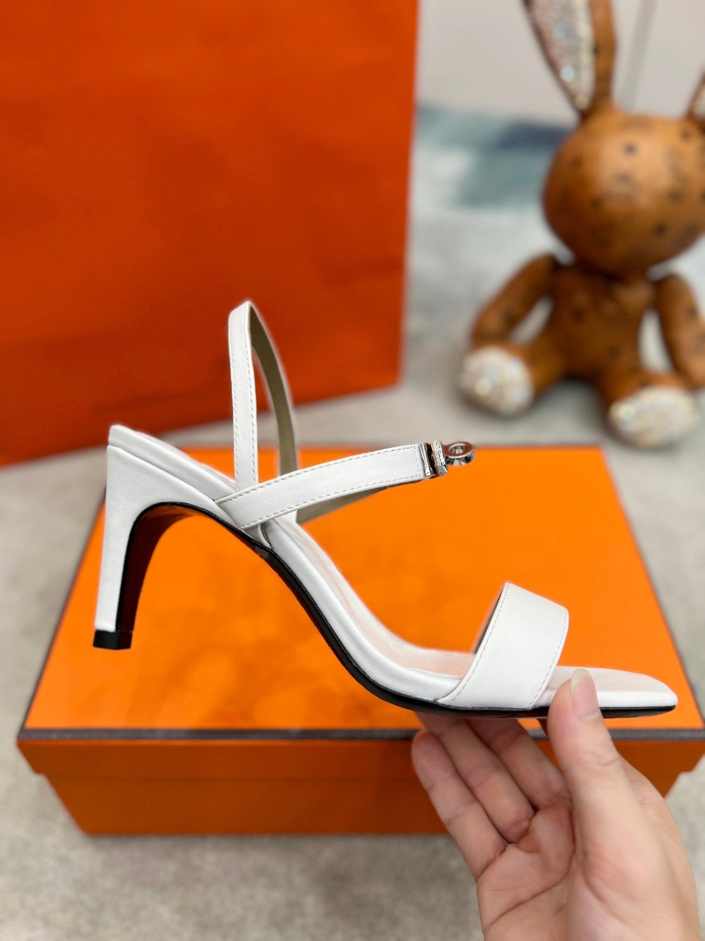 Glamour 75 Sandal White Leather - 35
