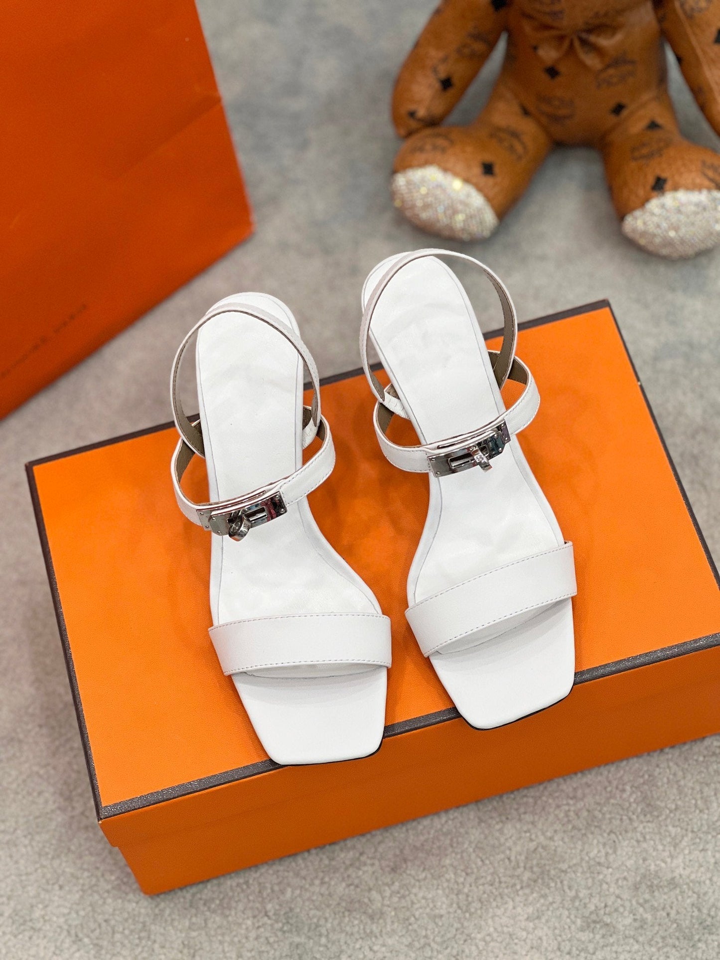 Glamour 75 Sandal White Leather - 35