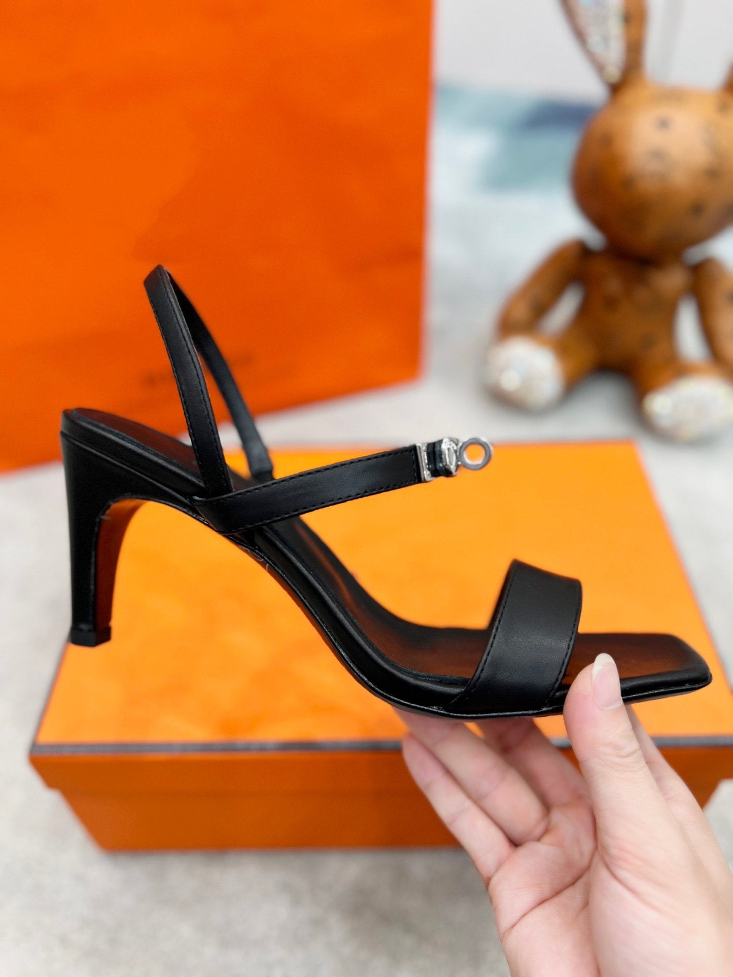 Glamour 75 Sandal Black Leather - 35