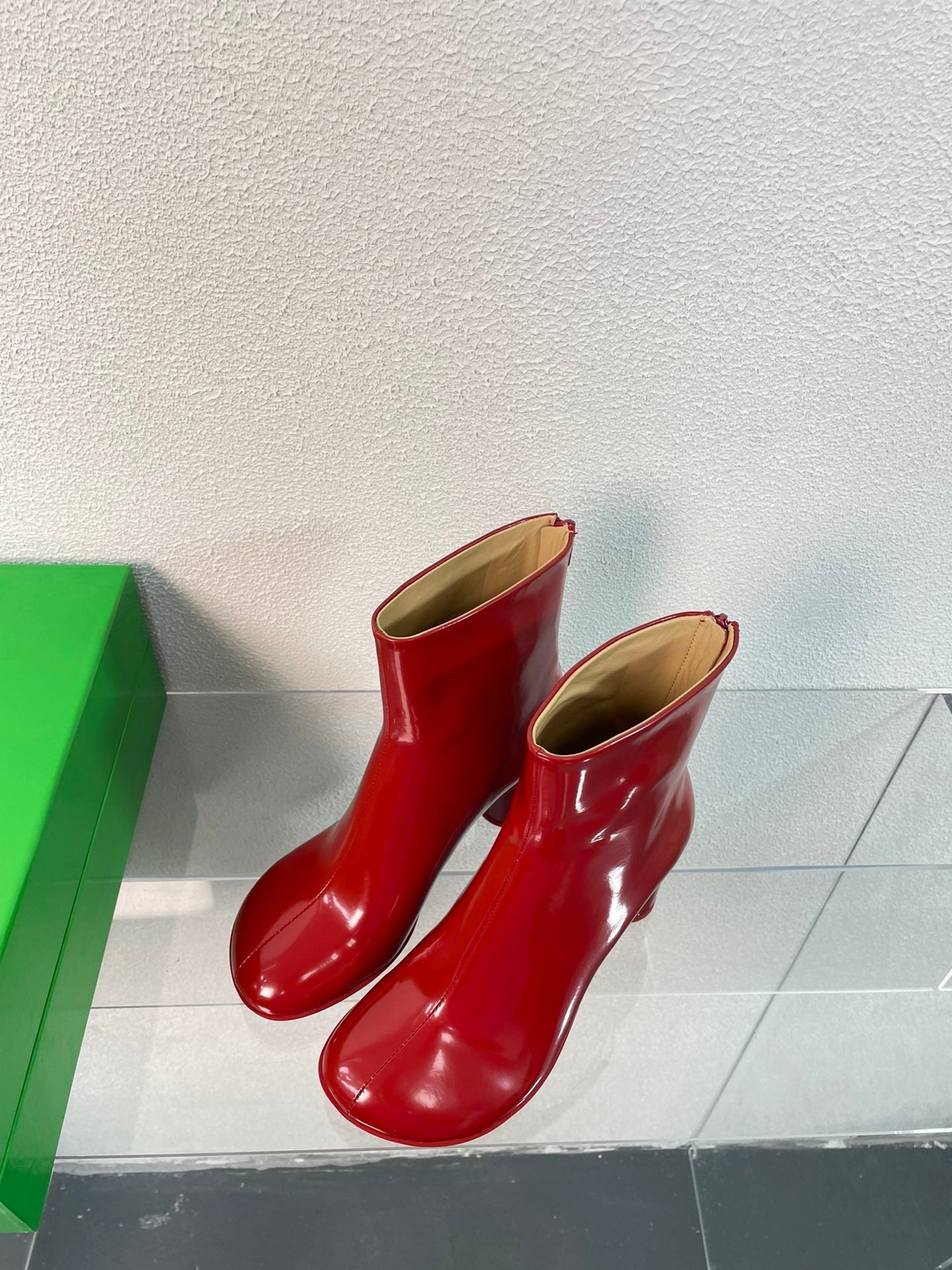 ATOMIC ANKLE BOOT IN RUBY RED CALFSKIN 75 MM - 34