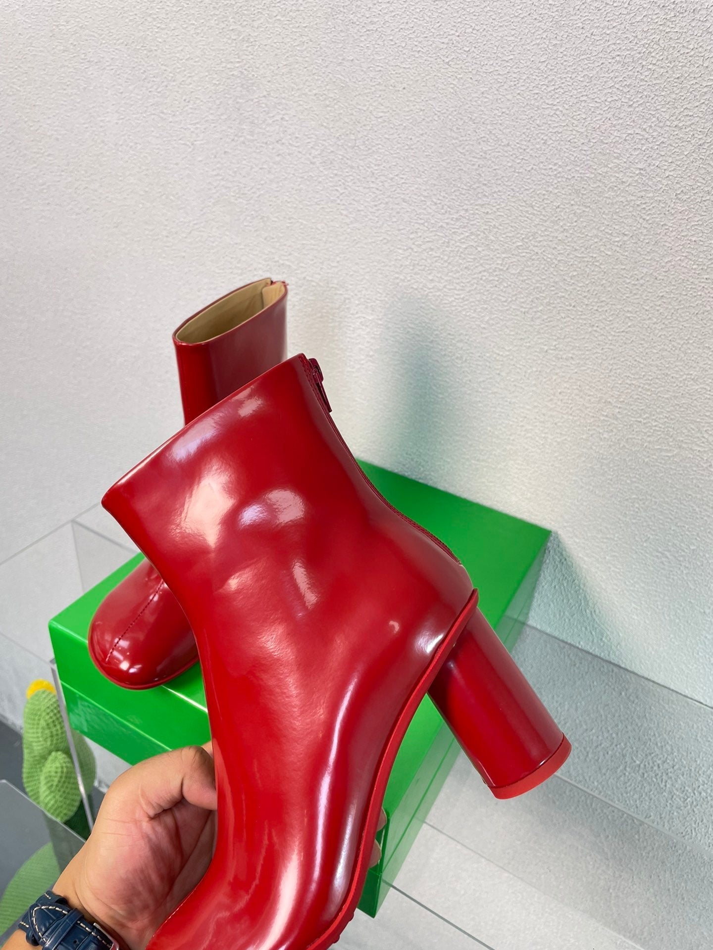 ATOMIC ANKLE BOOT IN RUBY RED CALFSKIN 75 MM - 34
