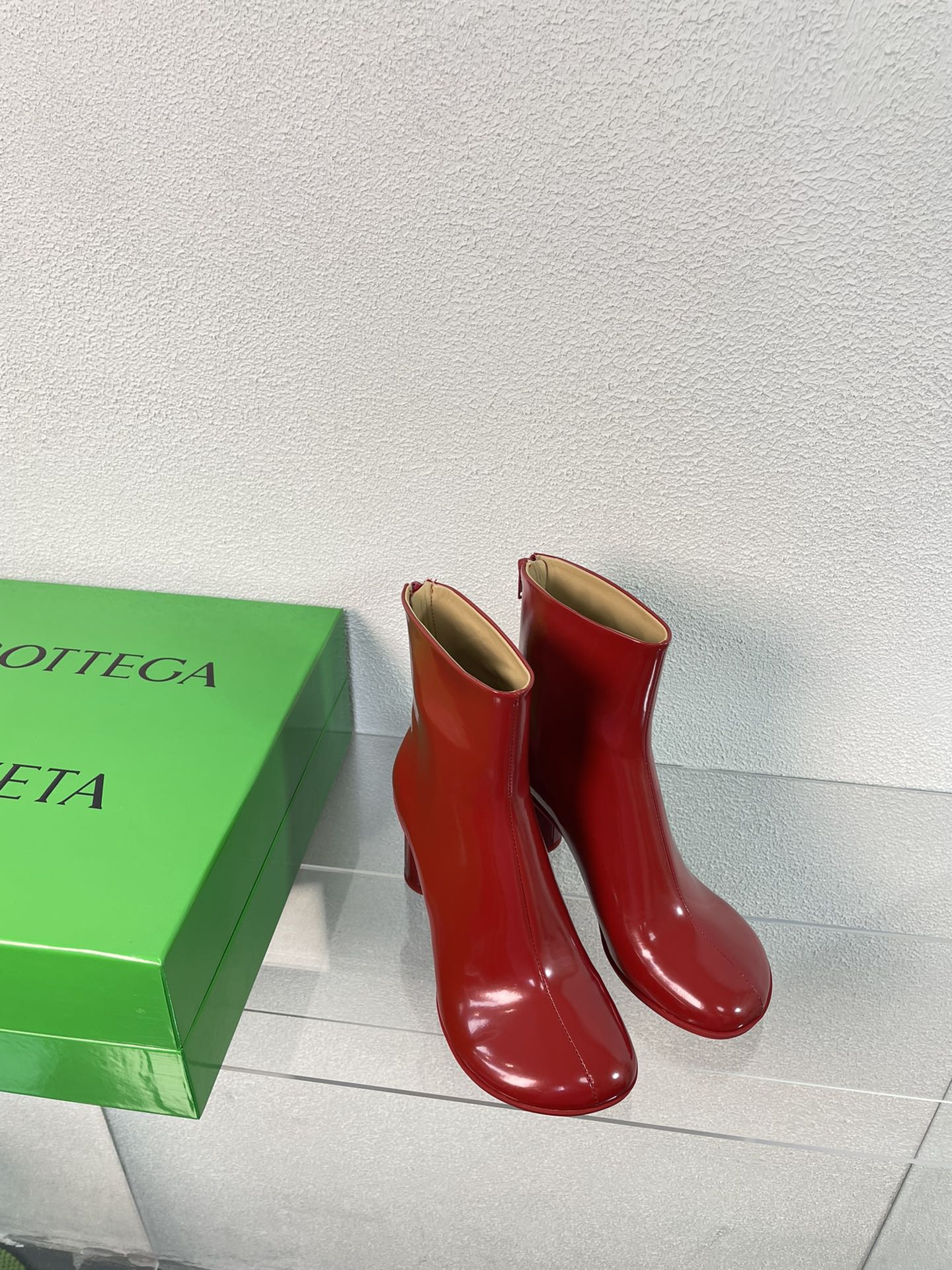 ATOMIC ANKLE BOOT IN RUBY RED CALFSKIN 75 MM - 34