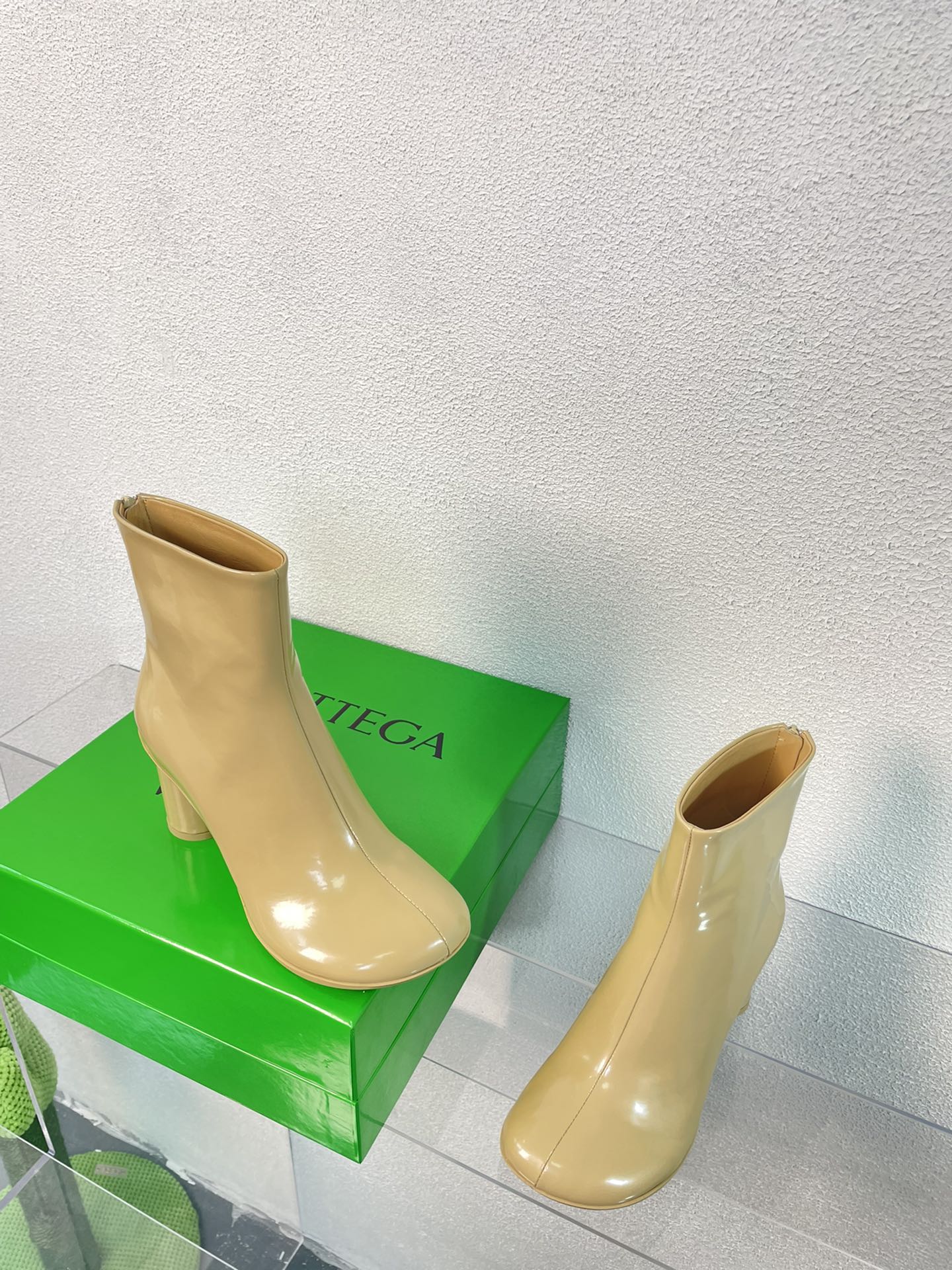 ATOMIC ANKLE BOOT IN KHAKI TAN CALFSKIN 75 MM - 34