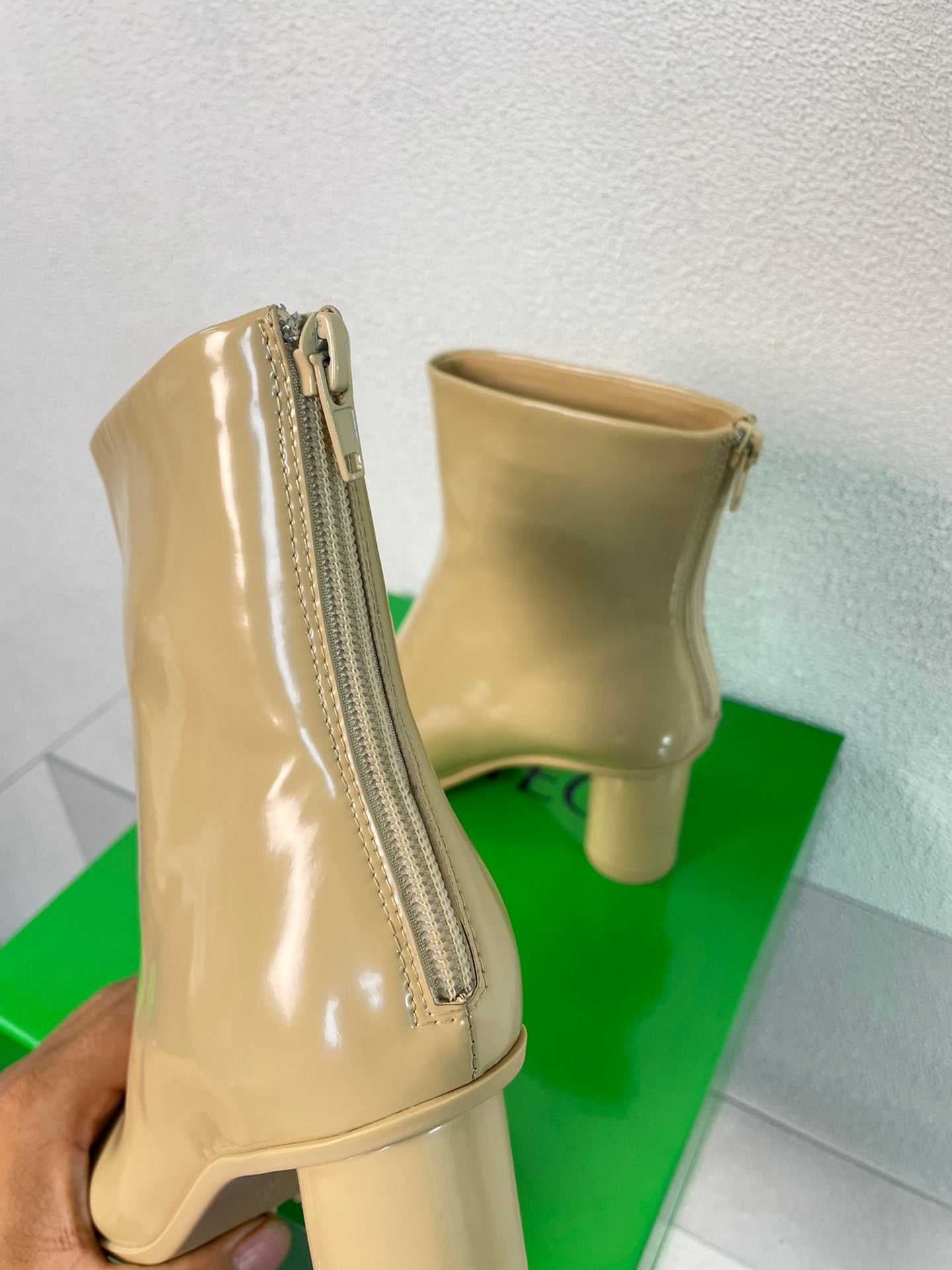 ATOMIC ANKLE BOOT IN KHAKI TAN CALFSKIN 75 MM - 34