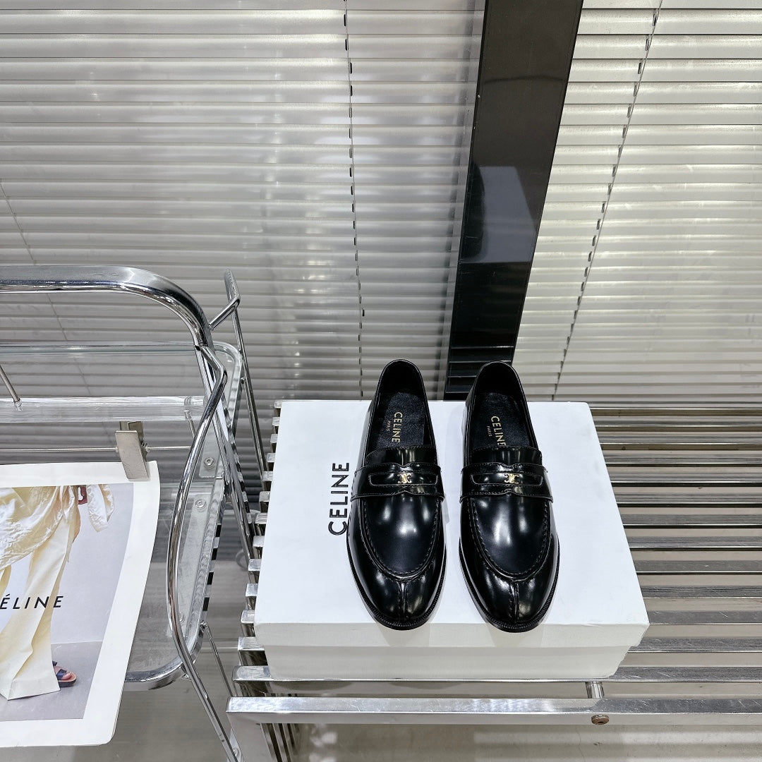 ARC DE TRIOMPHE FLAT LOAFERS SHEEPSKIN BLACK - 35