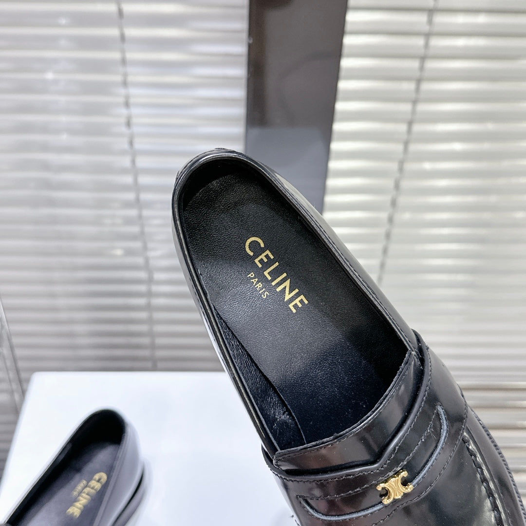 ARC DE TRIOMPHE FLAT LOAFERS SHEEPSKIN BLACK - 35