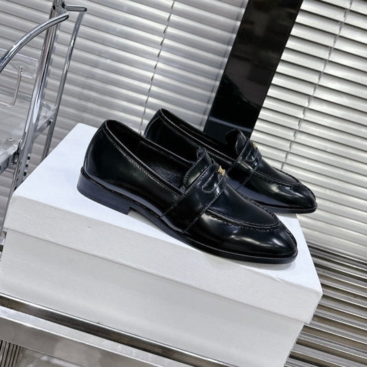 ARC DE TRIOMPHE FLAT LOAFERS SHEEPSKIN BLACK - 35