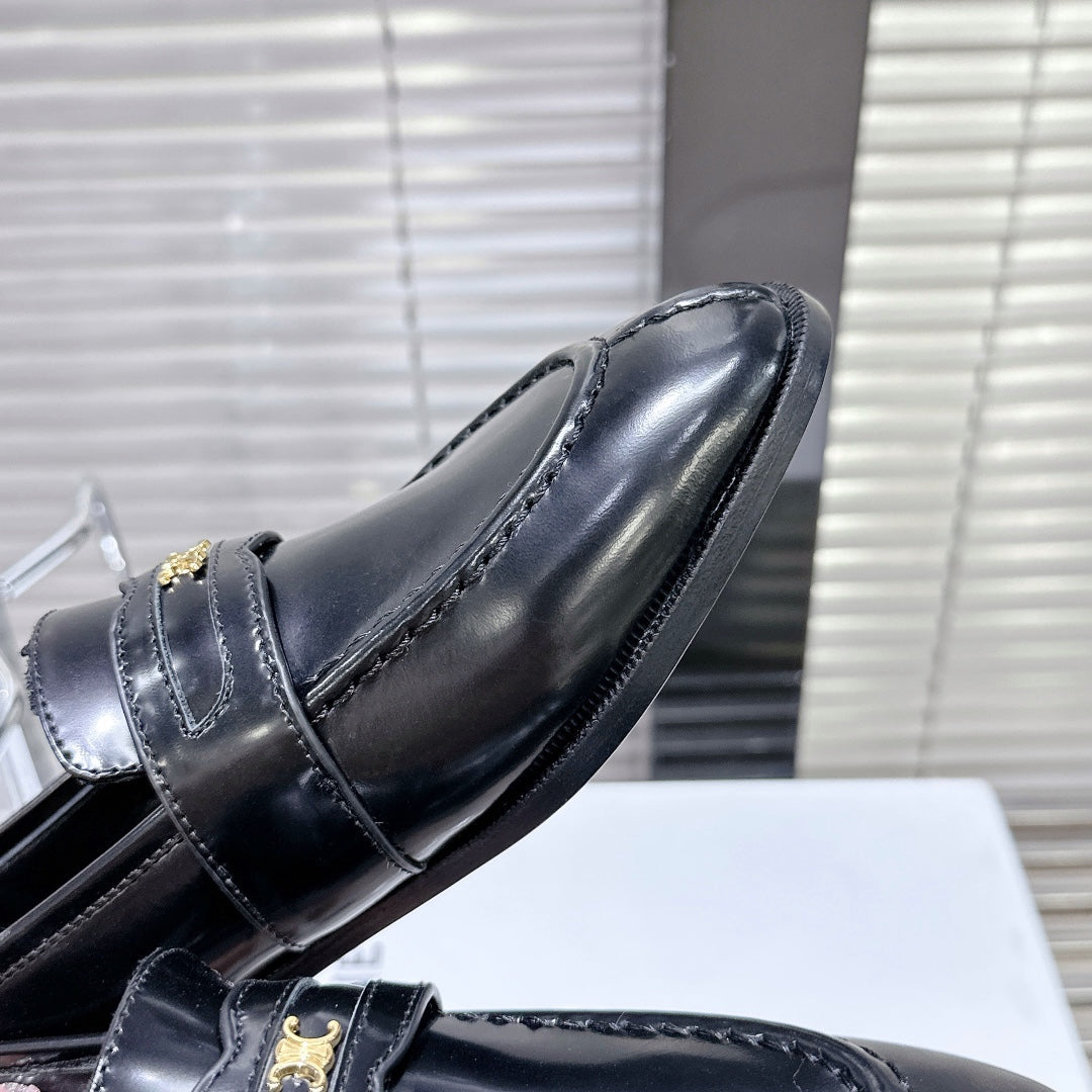 ARC DE TRIOMPHE FLAT LOAFERS SHEEPSKIN BLACK - 35