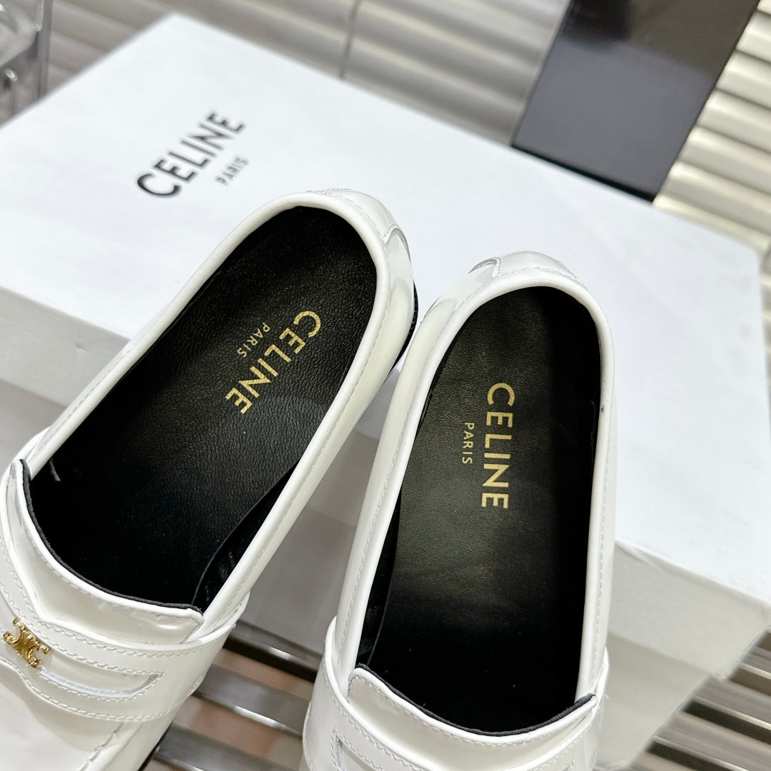 ARC DE TRIOMPHE FLAT LOAFERS SHEEPSKIN WHITE - 35