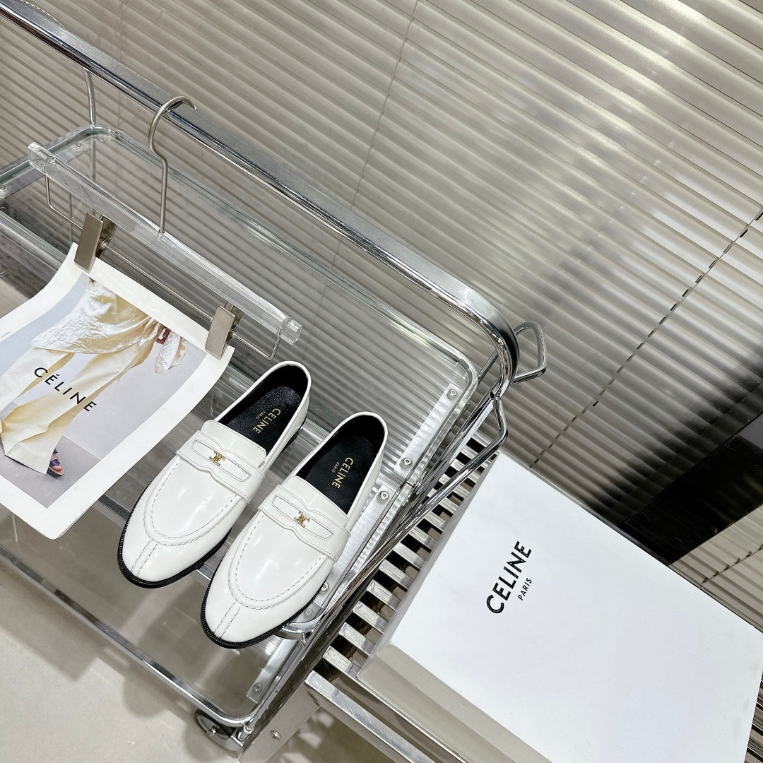 ARC DE TRIOMPHE FLAT LOAFERS SHEEPSKIN WHITE - 35