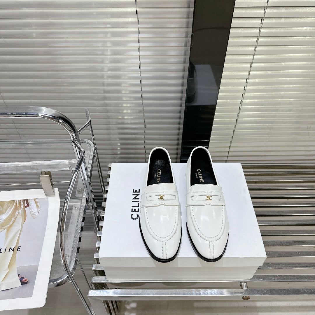 ARC DE TRIOMPHE FLAT LOAFERS SHEEPSKIN WHITE - 35
