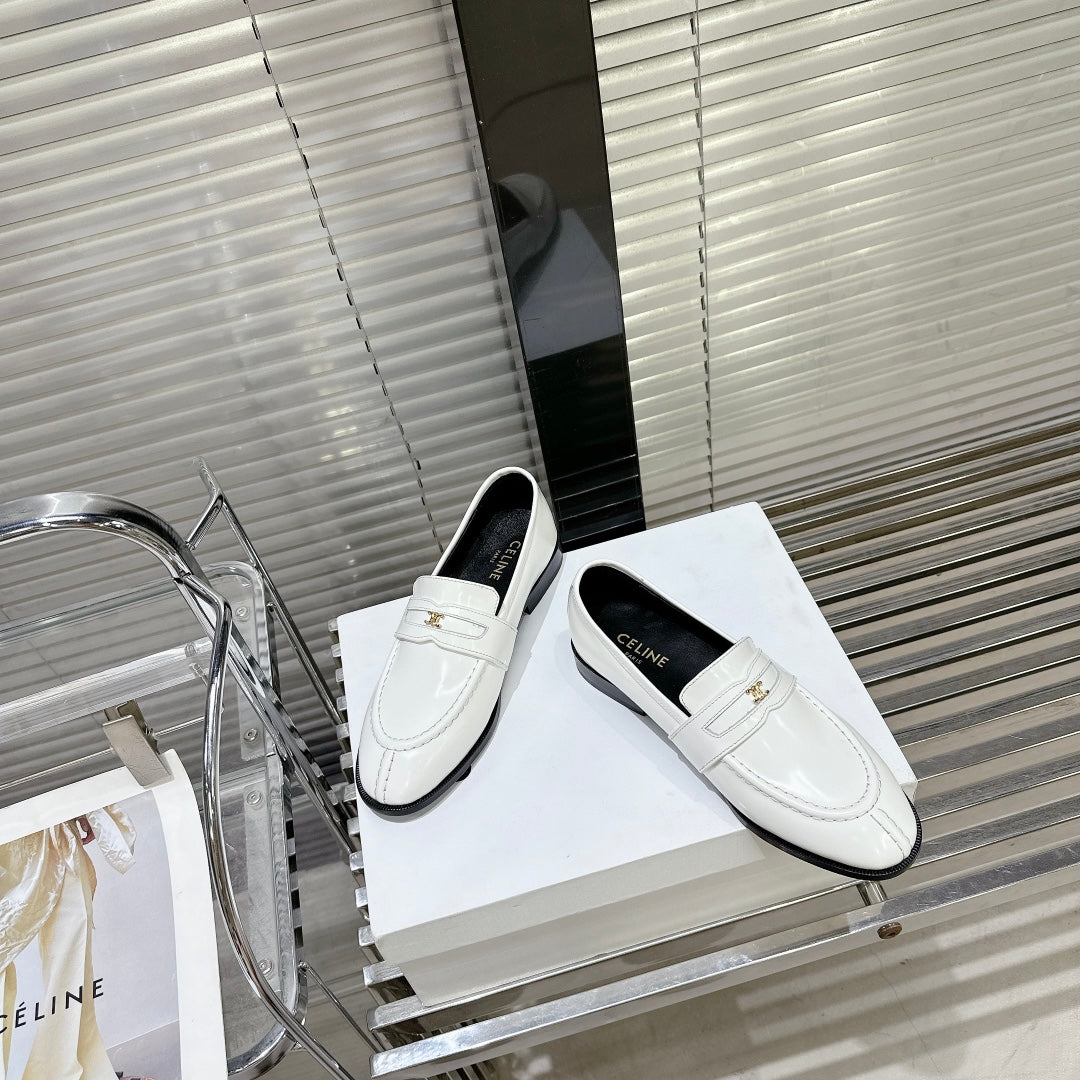 ARC DE TRIOMPHE FLAT LOAFERS SHEEPSKIN WHITE - 35