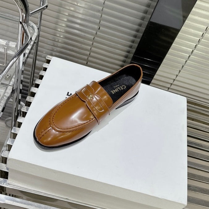 ARC DE TRIOMPHE FLAT LOAFERS SHEEPSKIN BROWN CARAMEL - 35
