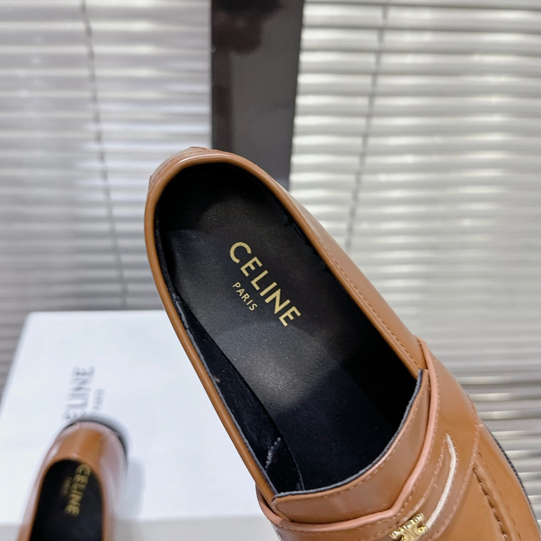 ARC DE TRIOMPHE FLAT LOAFERS SHEEPSKIN BROWN CARAMEL - 35