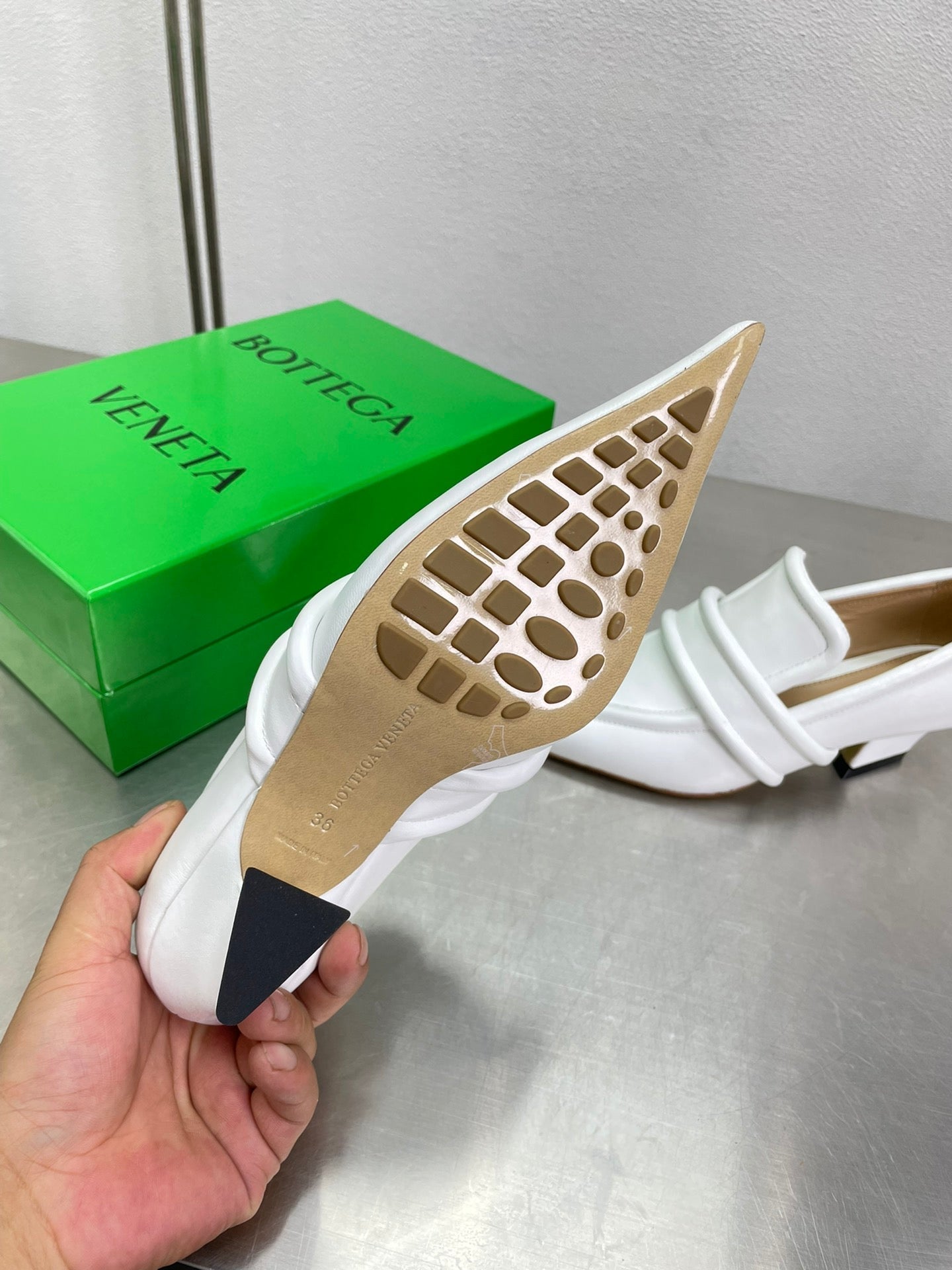 HIGH PUMP 35 MM IN WHITE CALFSKIN - 34