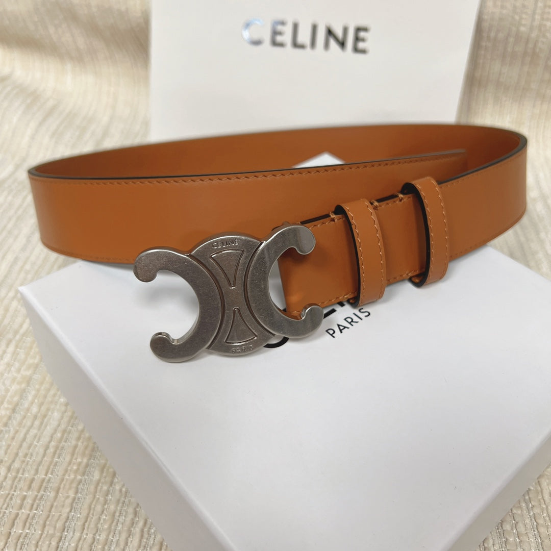 Triomphe Belt 35mm Tan Calfskin Shw - 30