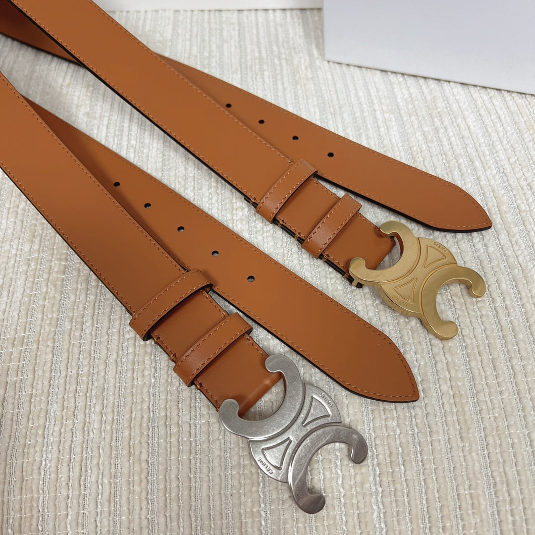 Triomphe Belt 35mm Tan Calfskin Shw - 30