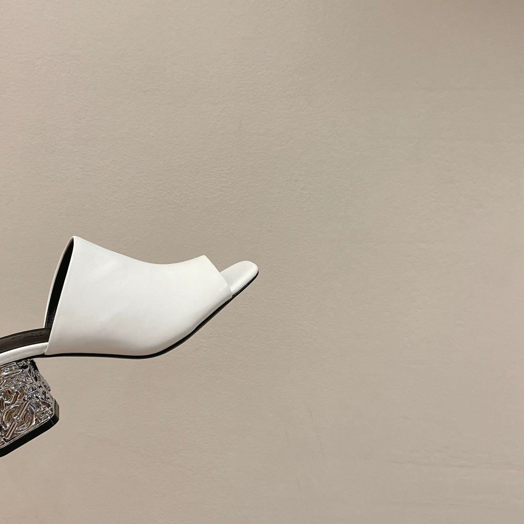 GLAM MULE 60 WHITE LAMBSKIN - 35