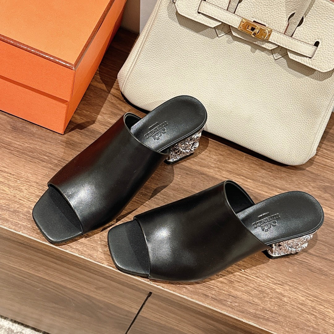 GLAM MULE 60 BLACK LAMBSKIN - 35