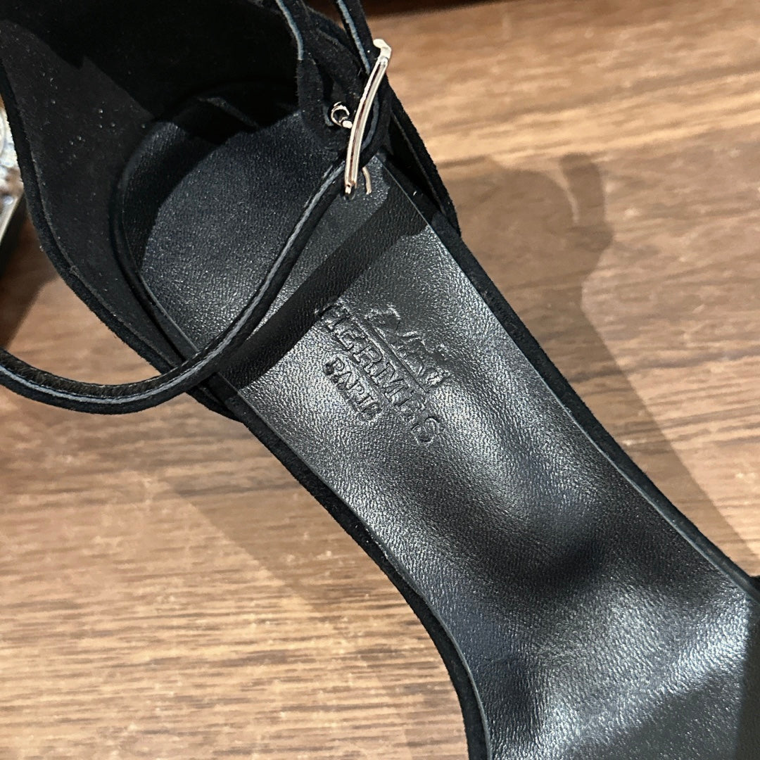 GLAM SANDAL 60 BLACK SUEDE - 35