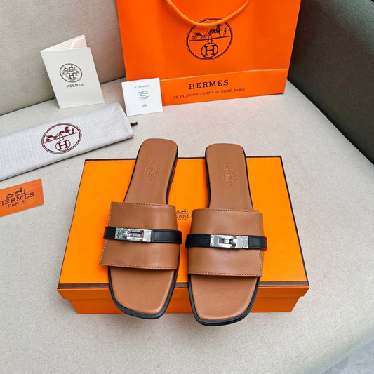 Giulia Sandal Brown Black Calfskin - 35