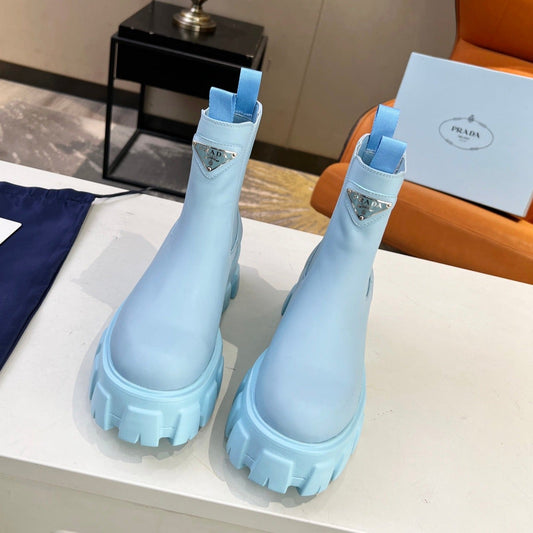PRA MONOLITH BRUSHED BOOTIES 55 SKY CALFSKIN - 35