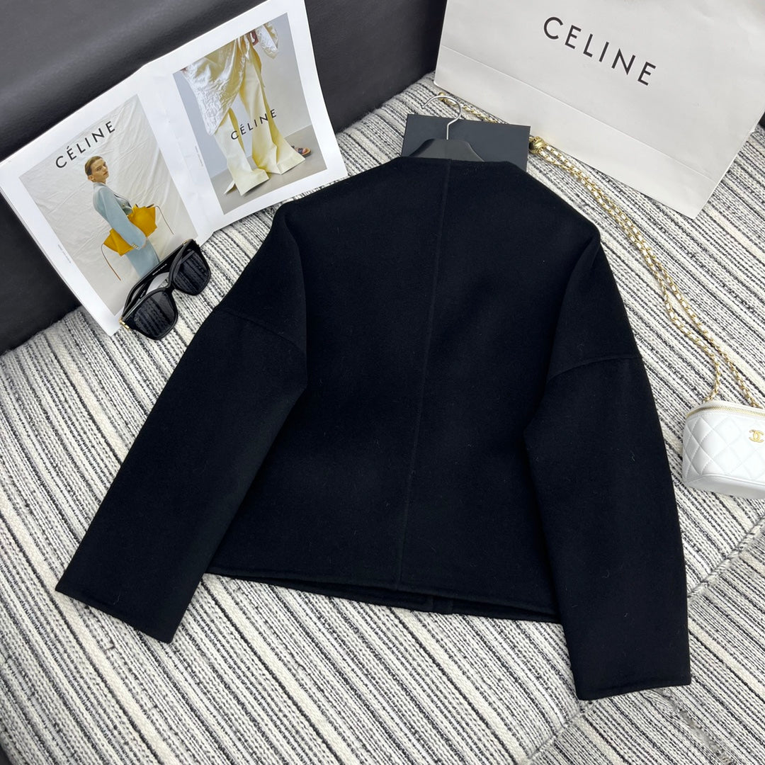 HERMES 25S SHORT REVERSIBLE CASHMERE COAT 254