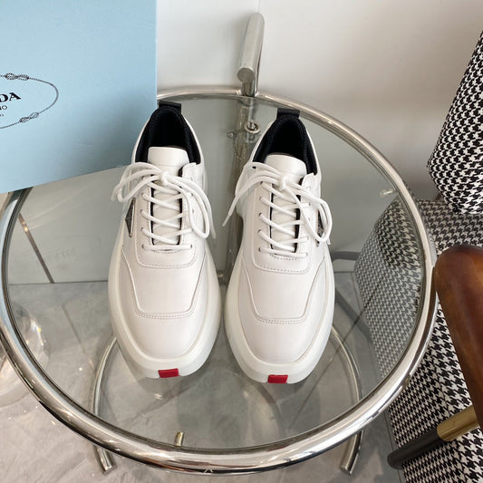 PRA THICK-SOLE SNEAKERS IN CALFSKIN - 35