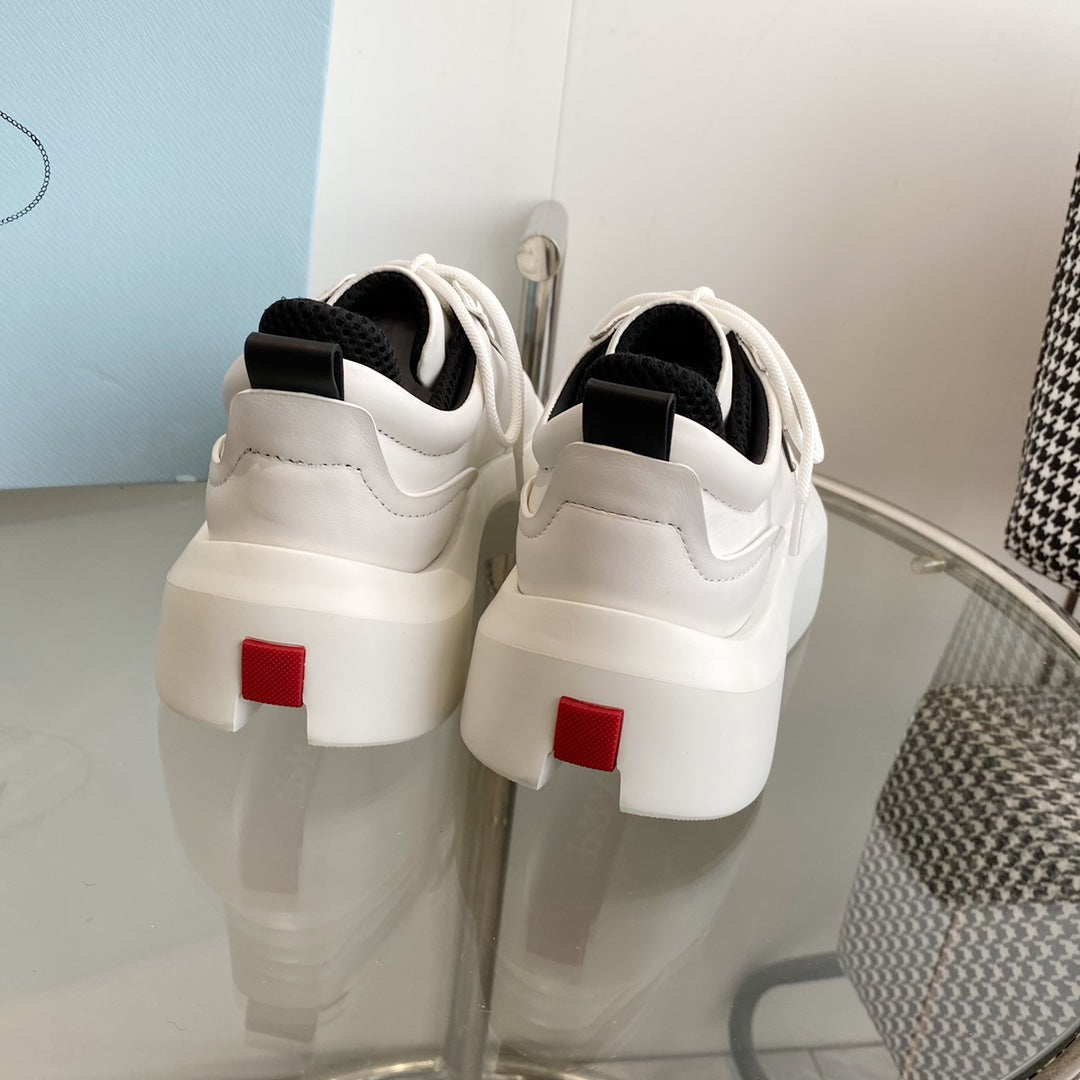 PRA THICK-SOLE SNEAKERS IN CALFSKIN - 35