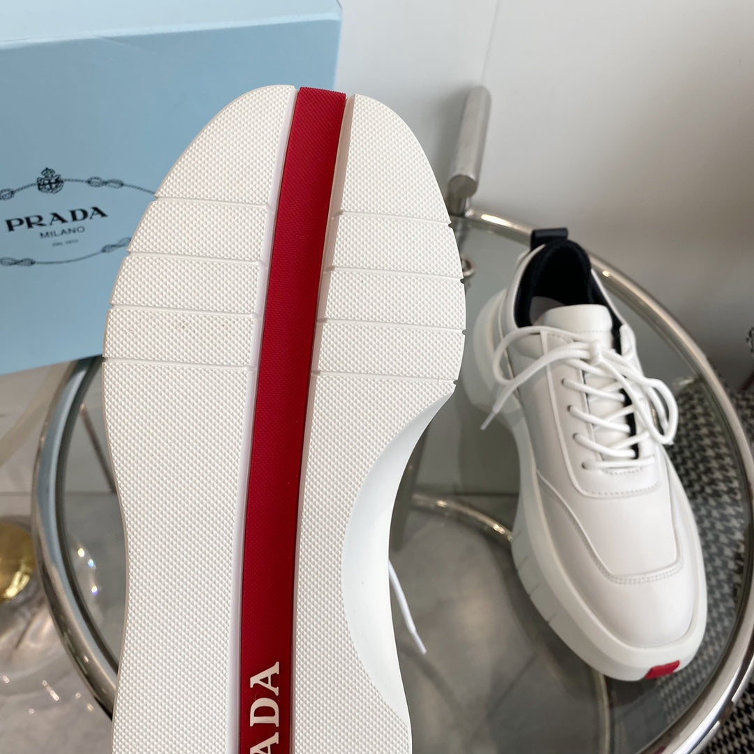 PRA THICK-SOLE SNEAKERS IN CALFSKIN - 35