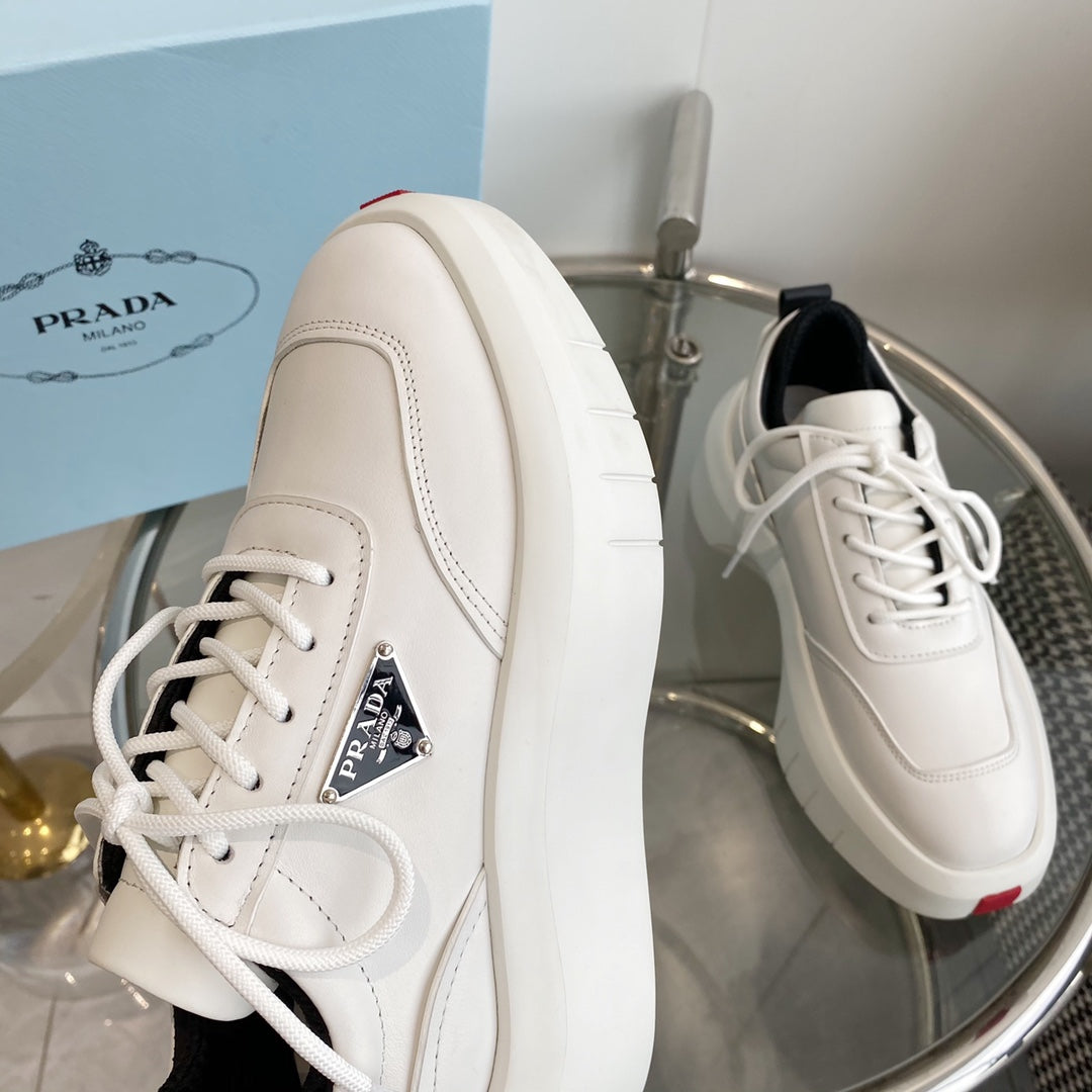 PRA THICK-SOLE SNEAKERS IN CALFSKIN - 35